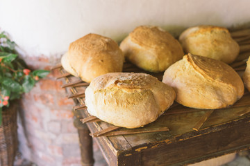 big breads on the table, homemade food