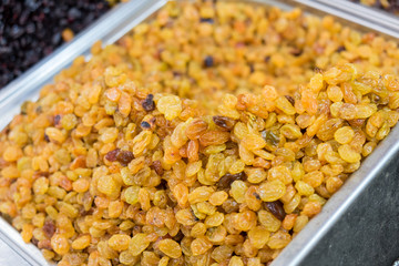 White grape yellow raisins for sale at city market