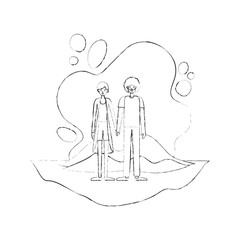 couple in the terrain characters