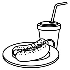 delicious hot dog and soda