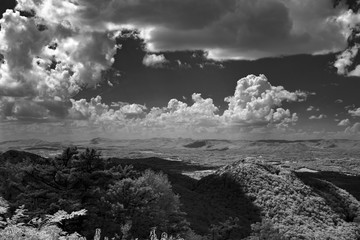 Mountain Overlook In Virginia, The Blue Ridge Mountains For As Far As The Eye Can See