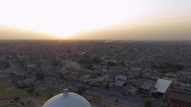 Best Aerial Multan City and Tomb of Shah Rukn-e-Alam Intro shot, Pakistan