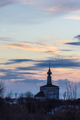 Church at sunset in Suzdal, Russia