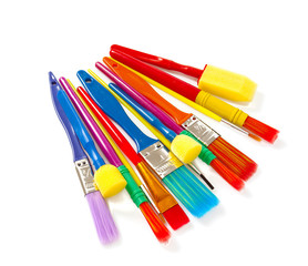 colorful paintbrushes isolated on white