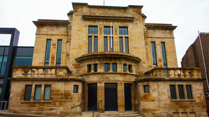 The old abandoned town hall building in Kirkintilloch.