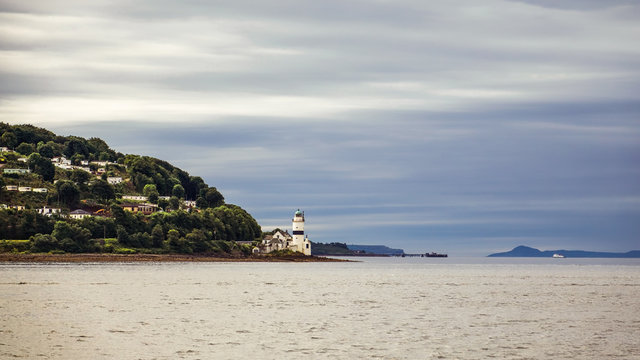 The Cloch Lighthouse on the River Clyde near Gourock.