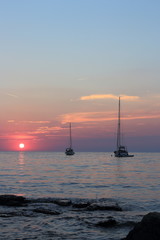 Boot, Sonnenuntergang