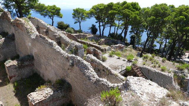 Capri Villa Jovis ruins of the palace of the roman emperor Tiberius