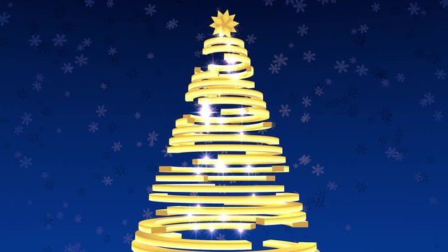 Christmas Tree in Blue Background.