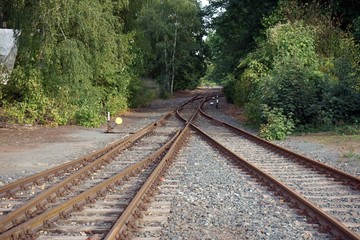 Eisenbahnschienen mit Weiche