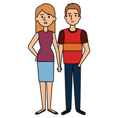 Fototapeta premium couple avatar characters icons