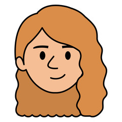 beautiful and young woman head