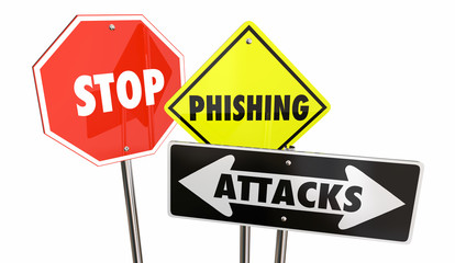 Stop Phishing Attacks Email Spam Warning Signs 3d Illustration