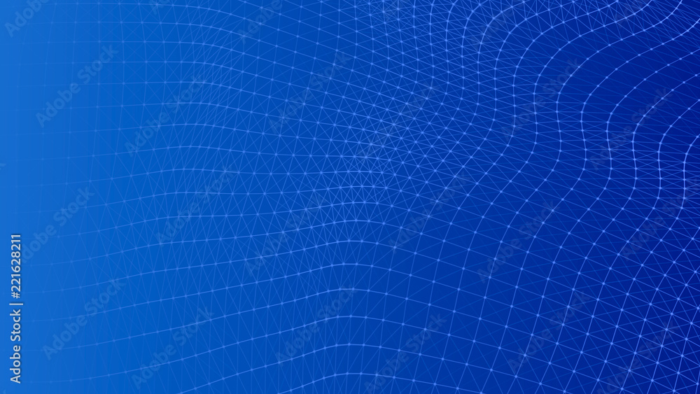 Poster Abstract lines background. Connection structure. Geometric background. Abstract polygonal space. 4k rendering.