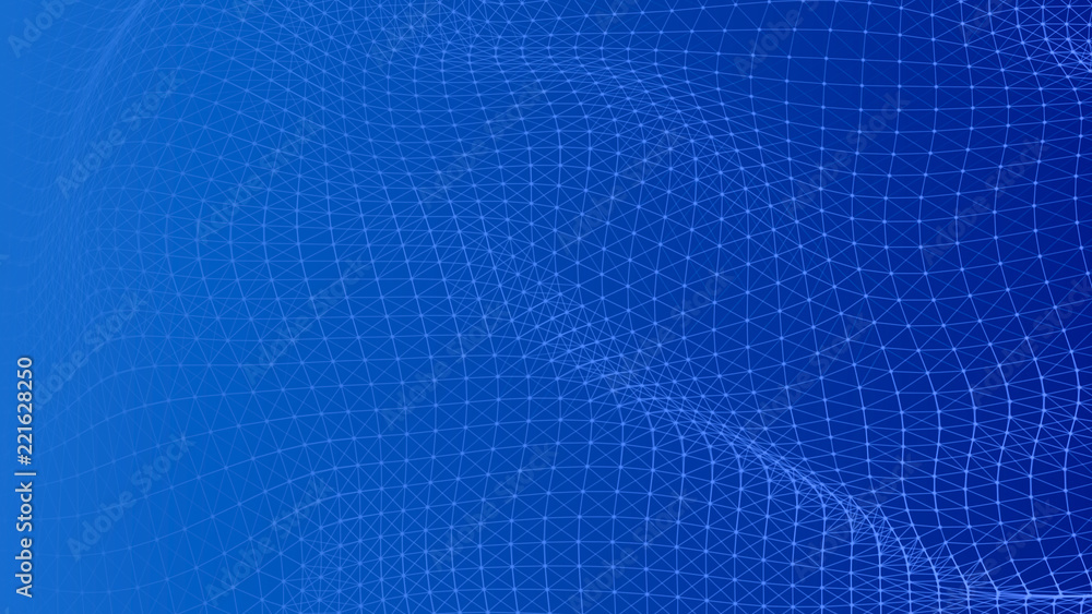 Aufkleber Abstract lines background. Connection structure. Geometric background. Abstract polygonal space. 4k rendering.
