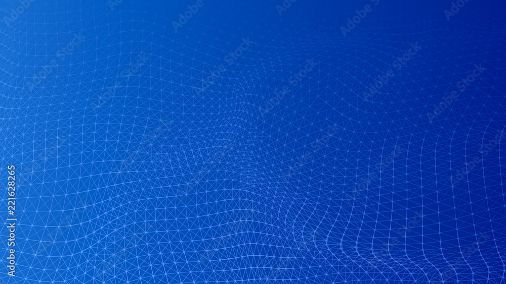 Poster Abstract lines background. Connection structure. Geometric background. Abstract polygonal space. 4k rendering.