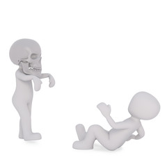 dressed as a skull, scare people