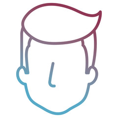 young man head avatar character