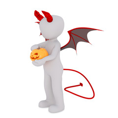 dressed with a devil costume