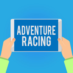 Writing note showing Adventure Racing. Business photo showcasing disciplinary sport involving navigation over unknown course.
