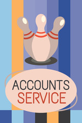 Fototapeta premium Word writing text Accounts Service. Business concept for accessing list of user profiles and information linked.