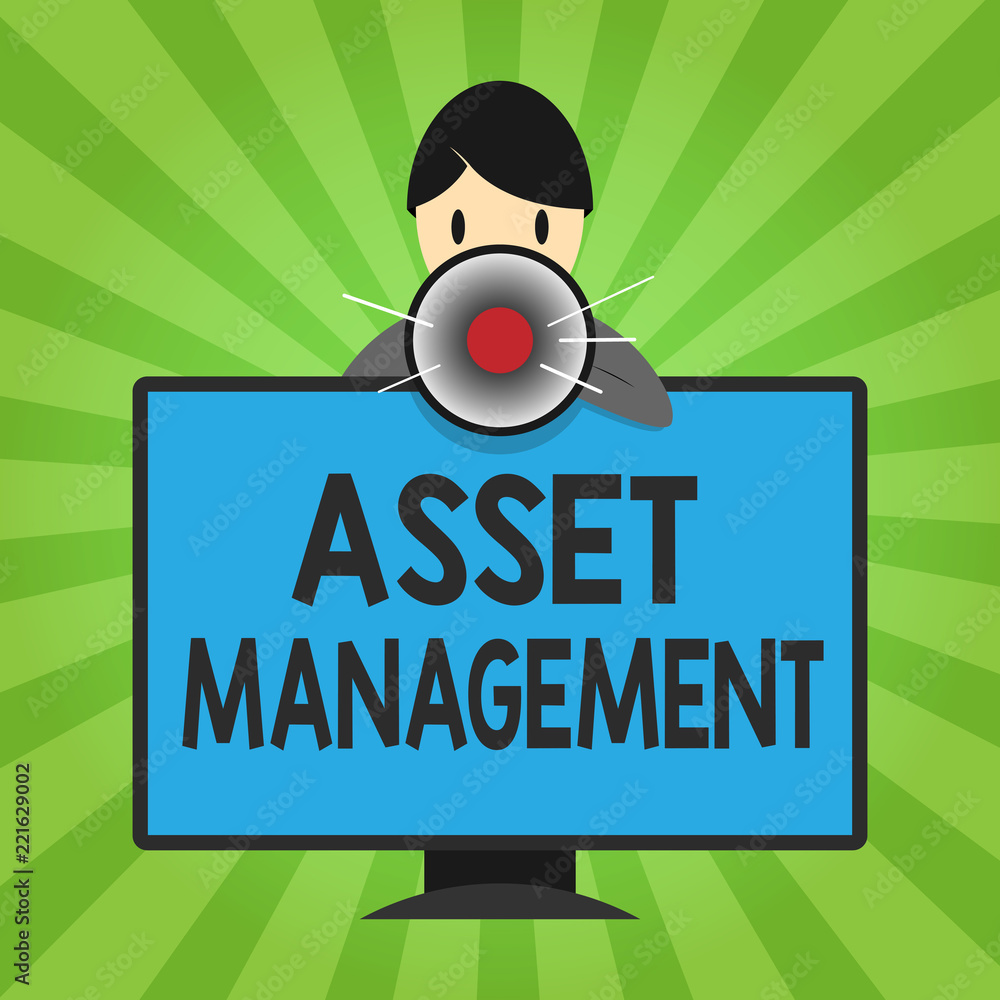 Poster handwriting text writing asset management. concept meaning systematic process of operating and dispo