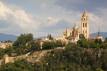 Fototapeta na wymiar Segovia, monumental city. Alcazar, cathedral and churches