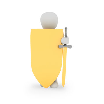 fighting man with a shield