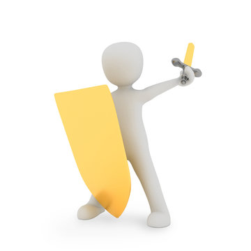 fighting man with a shield