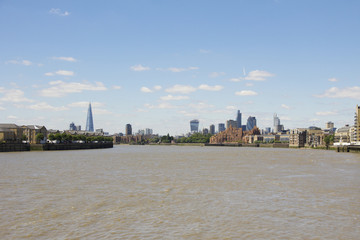 Fototapeta na wymiar London's Skyline, as viewed from Canary Wharf