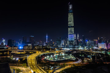 A  long exposure shot of The Exchange 106 still under construction in September 2018, once...