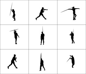 Silhouette of  spear thrower