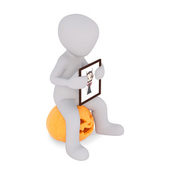 present scary picture with frame for halloween