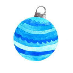Handpainted watercolor Christmas bauble