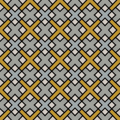 Fabric print. Geometric pattern in repeat. Seamless background, mosaic ornament, ethnic style.