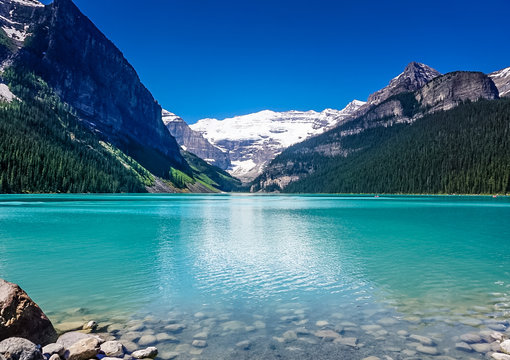 Lake Louise in Banff National Park in the Rocky Mountains of Alberta Canada