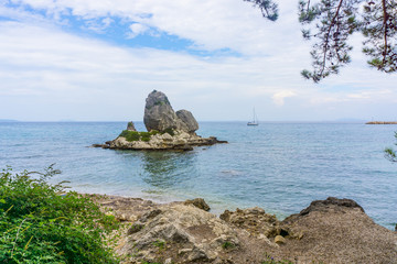 Beautiful seascape from a shore of Poros region in Kefalonia, Greece