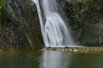 Fototapeta na wymiar Agaran Waterfall natural touristic place Cayeli Rize Turkey 