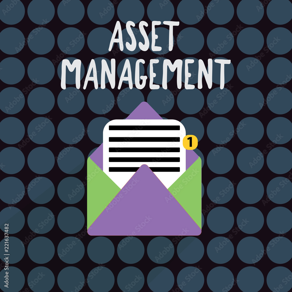 Poster text sign showing asset management. conceptual photo systematic process of operating and disposing o