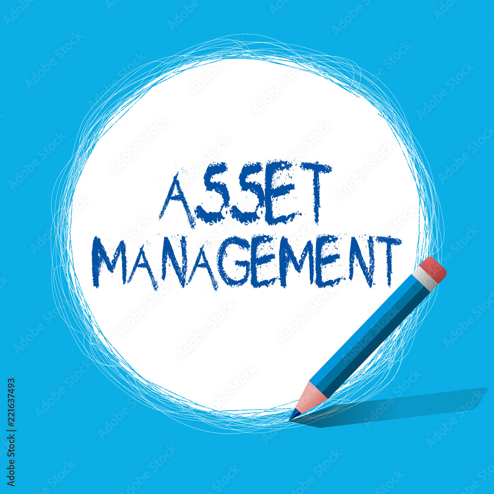Poster text sign showing asset management. conceptual photo systematic process of operating and disposing o