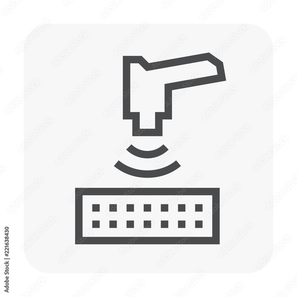 Wall mural soil x-ray spectroscopy vector icon to using portable handheld scientific measurement or instrument.
