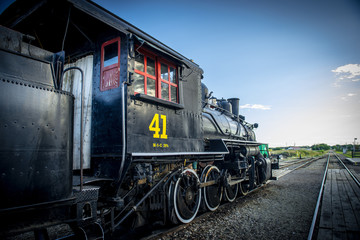 Fototapeta na wymiar Old vintage steam locomotive