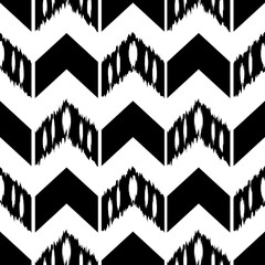 Ikat Seamless Pattern Design. Ethnic fabric. Bohemian fashion