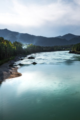 Landscape with Katun river. The Altai Mountains, Southern Siberia