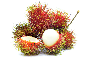 Ripe rambutan isolated