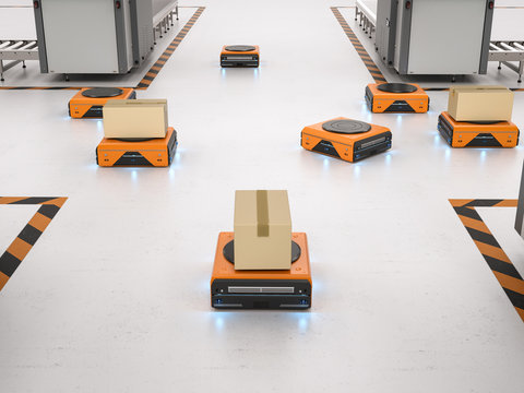 warehouse robot carry box