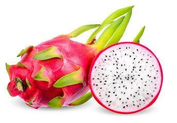 Dragon fruit isolated on white clipping path