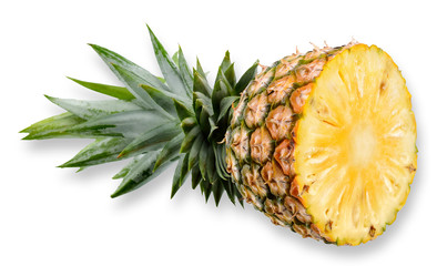 Pineapple isolated on white with clipping path