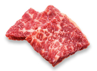Beef meat isolated on white clipping path