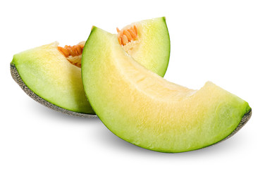 Slice melon isolated on white clipping path